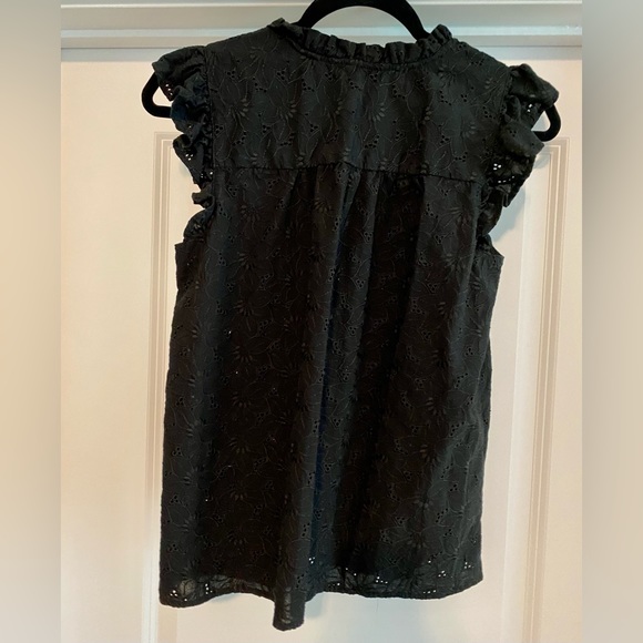 Loft Eyelet Ruffle Split Neck Shell - Picture 4 of 6